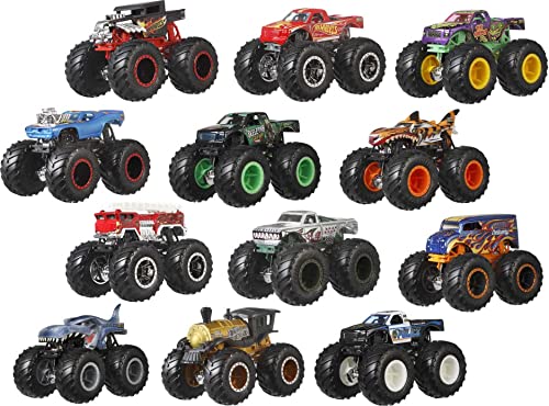 Foto 2 | Venta Internacional - Juego De 12 Camiones Monster Trucks De Toy Hot Wheels A Escala 1:64