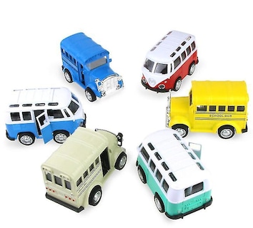 Foto 4 | Venta Internacional - Simulación De Miniautobús De Aleación Con Parte Trasera Corredera De Juguete Con Puerta Que S
