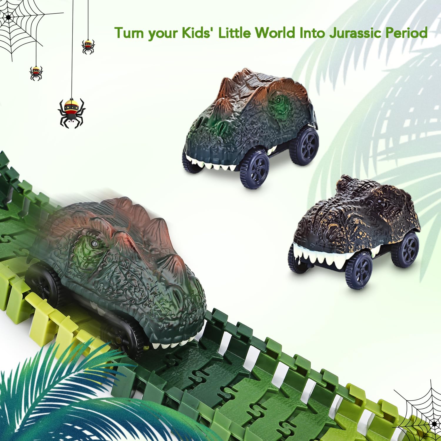 Foto 5 | Venta Internacional - Set De Pista De Carreras De Juguete Toyk Dinosaur World Con 2 Coches De Dinosaurios