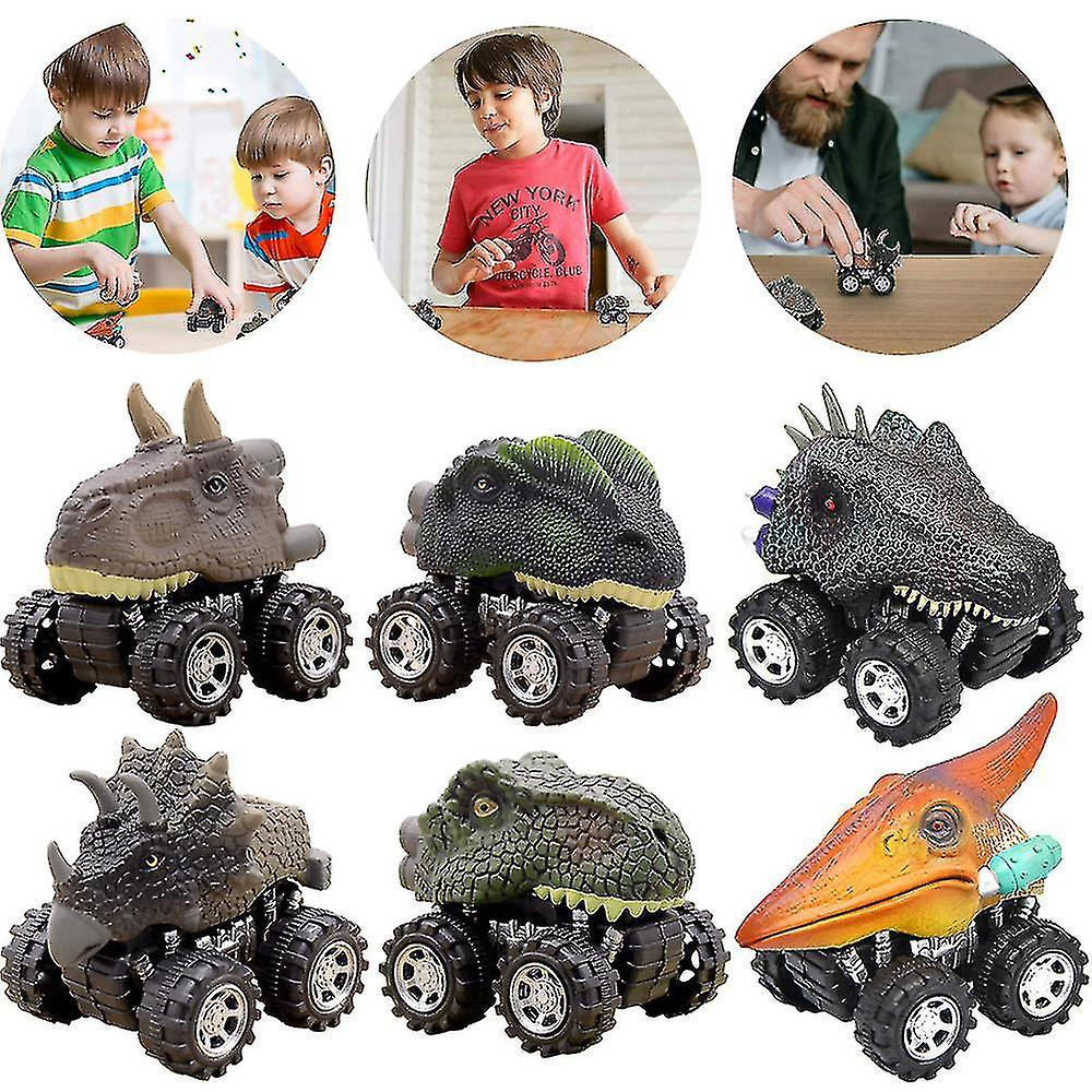 Foto 2 pulgar | Venta Internacional - Coche Retráctil Con Diseño De Dinosaurio De Juguete, Paquete De 6 Unidades