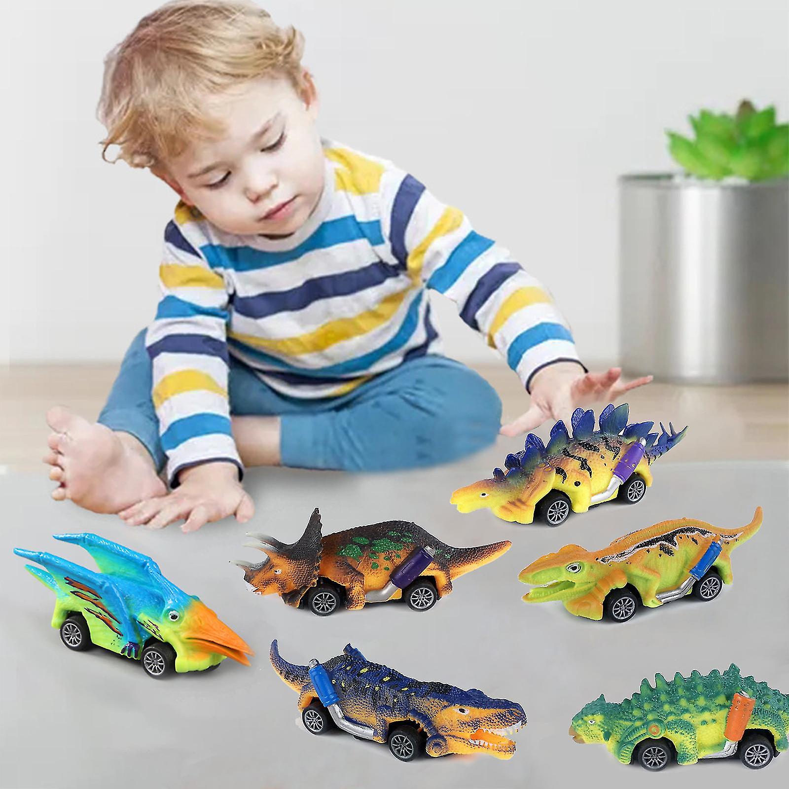 Venta Internacional - Juego De Vehículos De Juguete Con Dinosaurios Propulsados Por Fricción, 6 Piezas, Para Niños