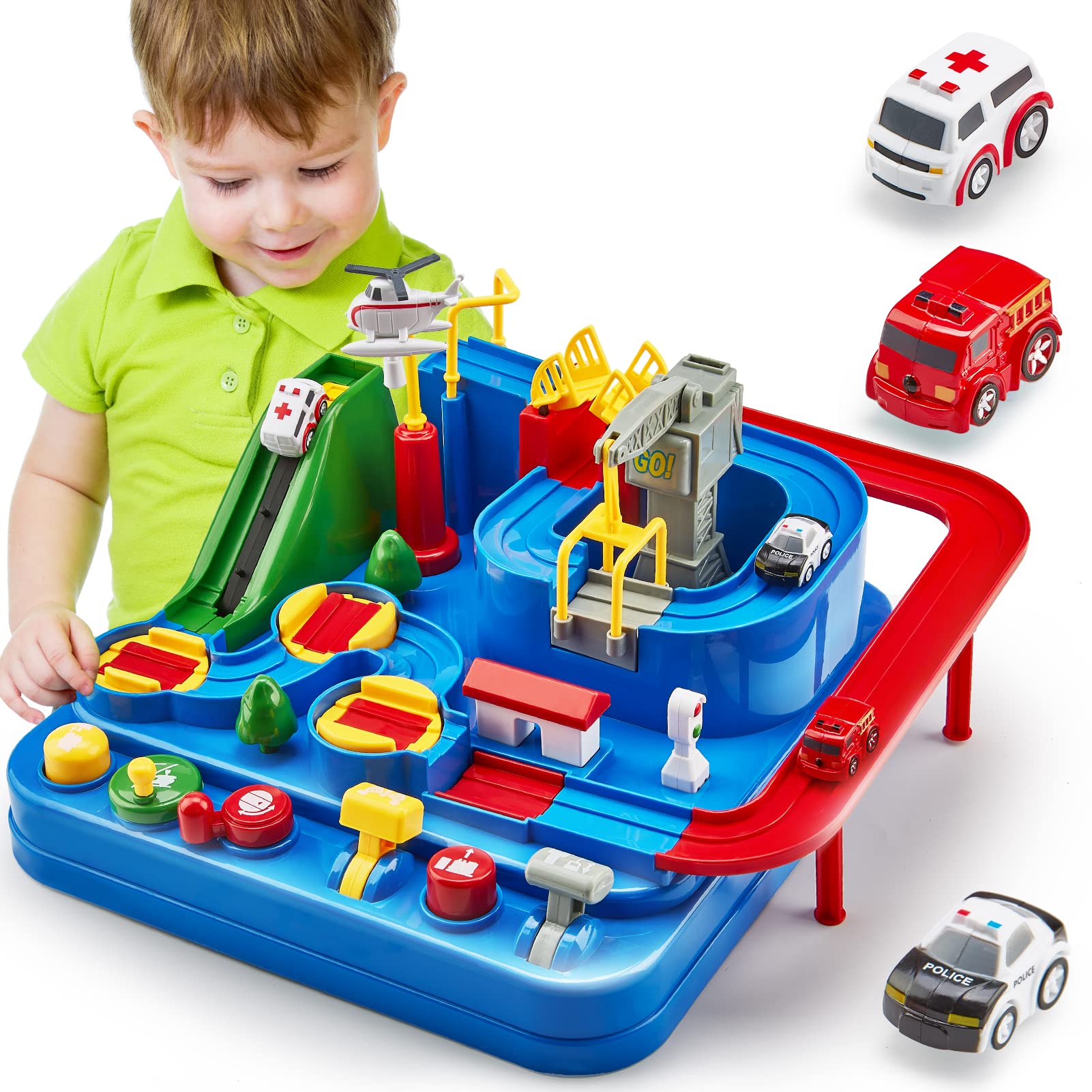 Foto 2 pulgar | Venta Internacional - Auto De Mesa Toy Cubicfun Race Track 2 En 1, Aventura De Más De 3 Años