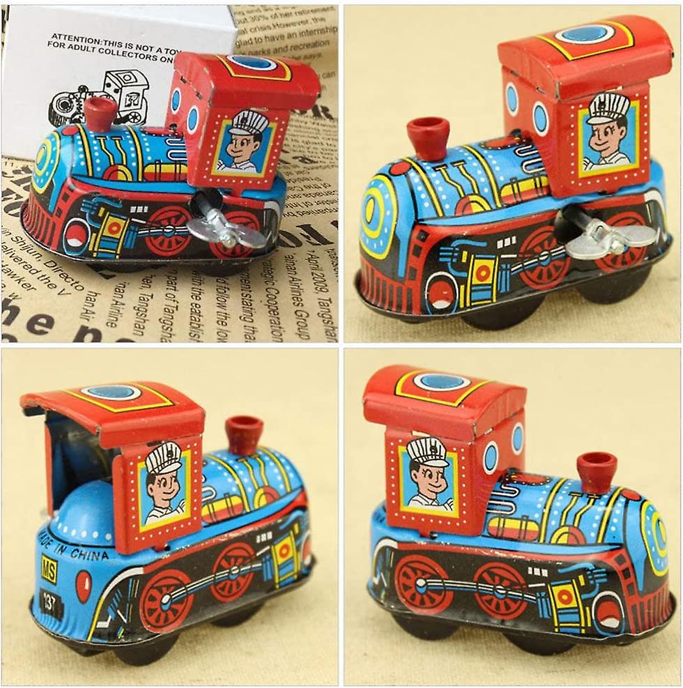 Foto 4 pulgar | Venta Internacional - Tin Train Toy, De Estilo Vintage, De Estilo Vintage, Con Mecanismo De Relojería