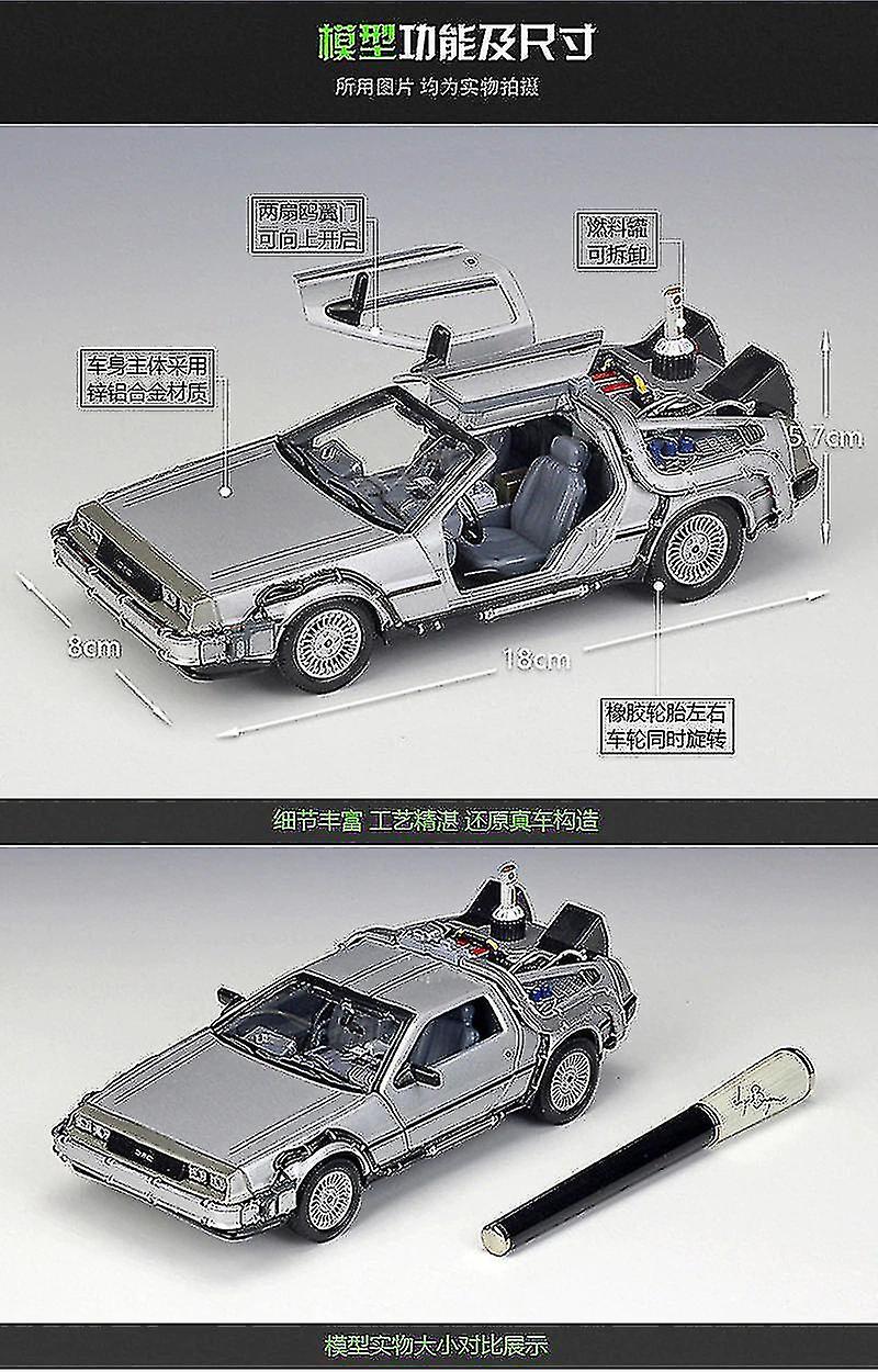 Foto 5 pulgar | Venta Internacional - Vehículo Retráctil De Aleación Diecast Car 1:24 Back To The Future