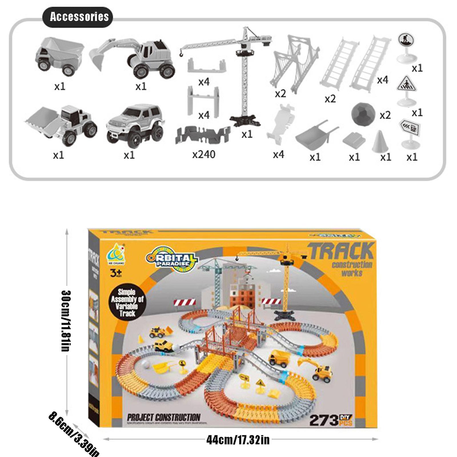 Foto 3 pulgar | Venta Internacional - Set De Juego Construction Race Tracks, 273 Unidades, Con Coche Eléctrico