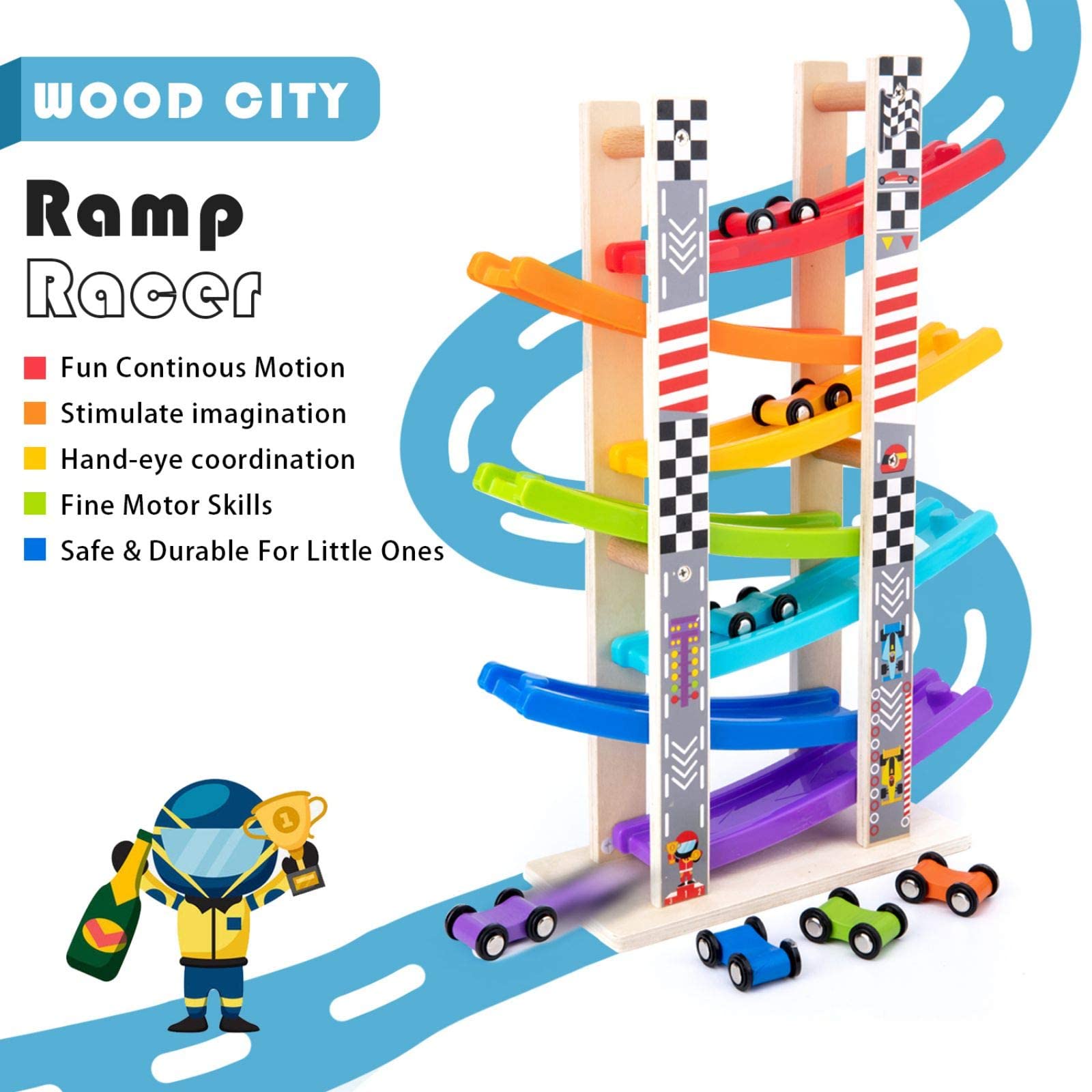 Foto 3 pulgar | Venta Internacional - Juguete Ramp Racer Wood City para Niños