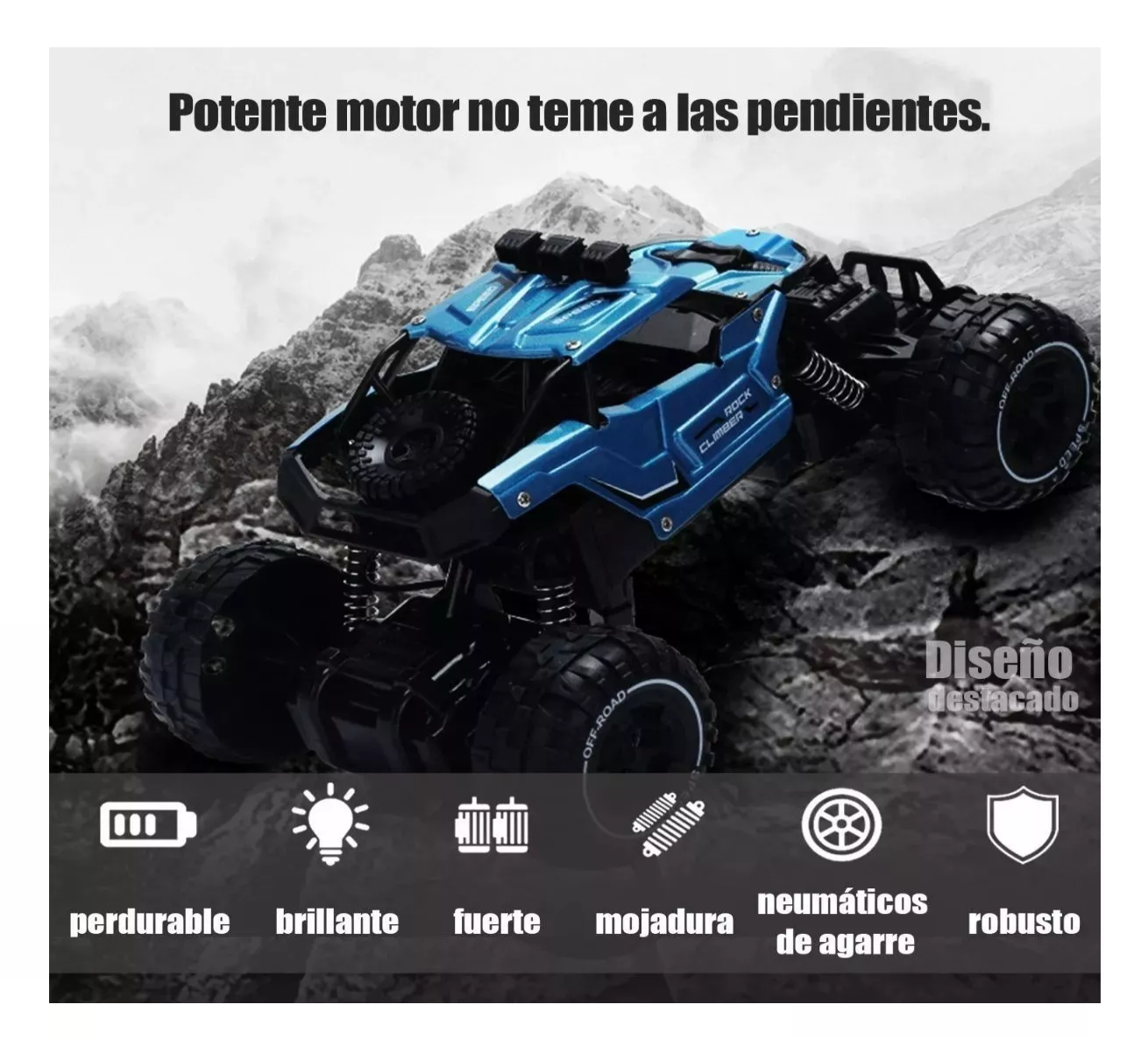 Foto 4 pulgar | Carro Control Remoto Recargable Todoterreno Azul