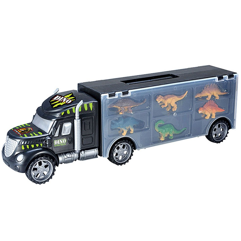 Foto 2 pulgar | Transportador De Camiones De Transporte De Coches De Juguete Con 6 Juguetes De Dinosaurios - Venta Internacional.