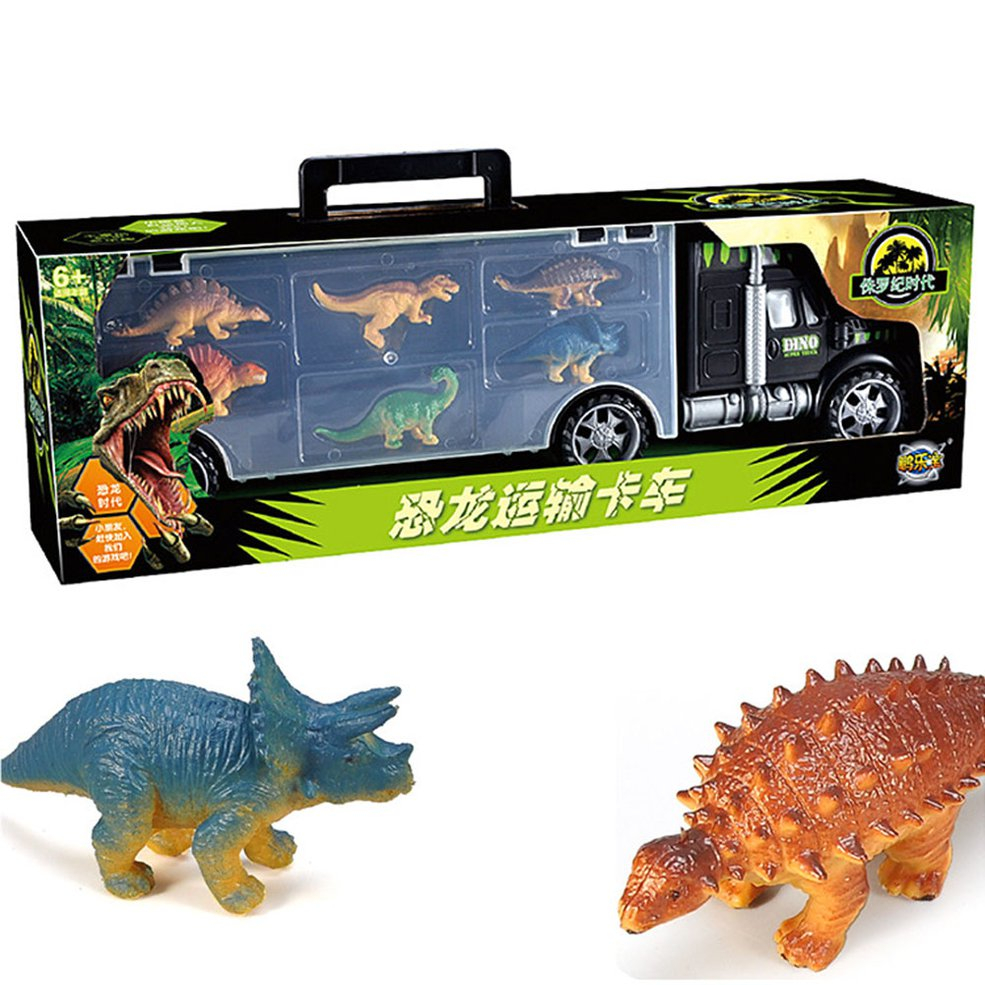 Foto 4 pulgar | Transportador De Camiones De Transporte De Coches De Juguete Con 6 Juguetes De Dinosaurios - Venta Internacional.