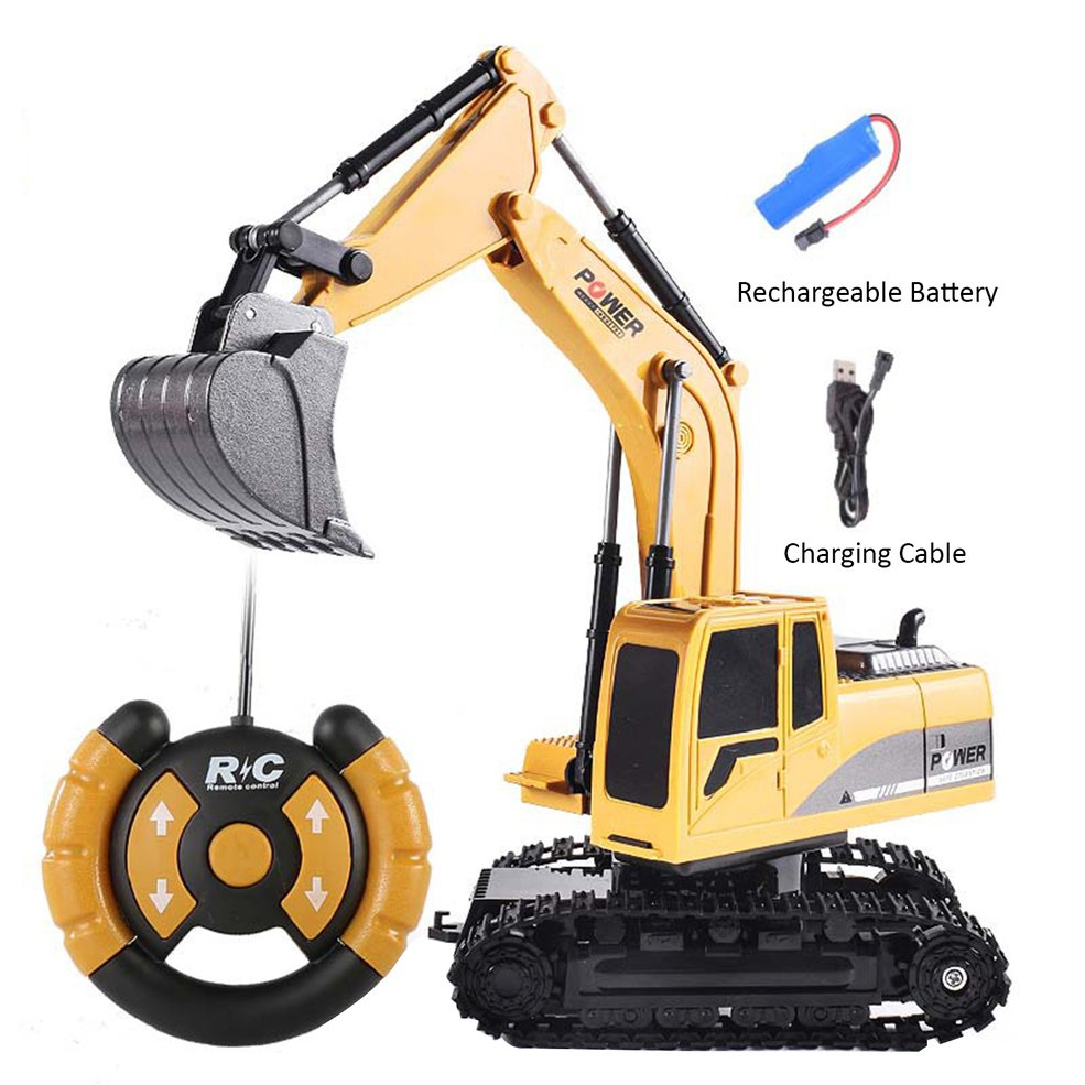 Foto 2 pulgar | Vehículo De Control Remoto Rc Excavator Con Luz Para Niños - Venta Internacional.