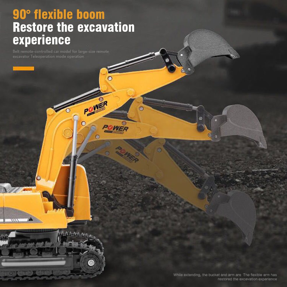 Foto 5 | Vehículo De Control Remoto Rc Excavator Con Luz Para Niños - Venta Internacional.