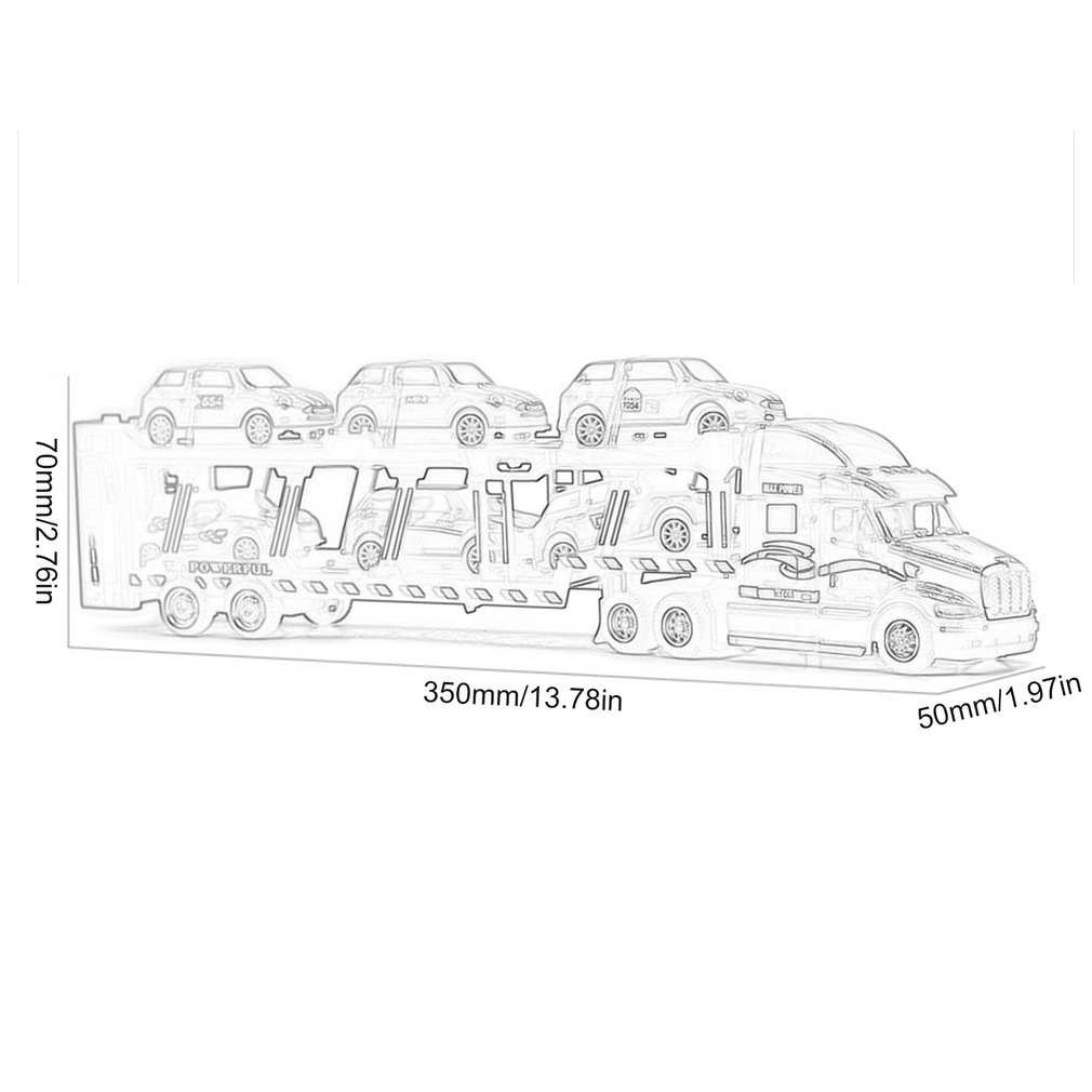 Foto 2 | Portacoches Toy Car Big Rig Trucker Railer De 35 Cm Con 6 Coches - Venta Internacional.