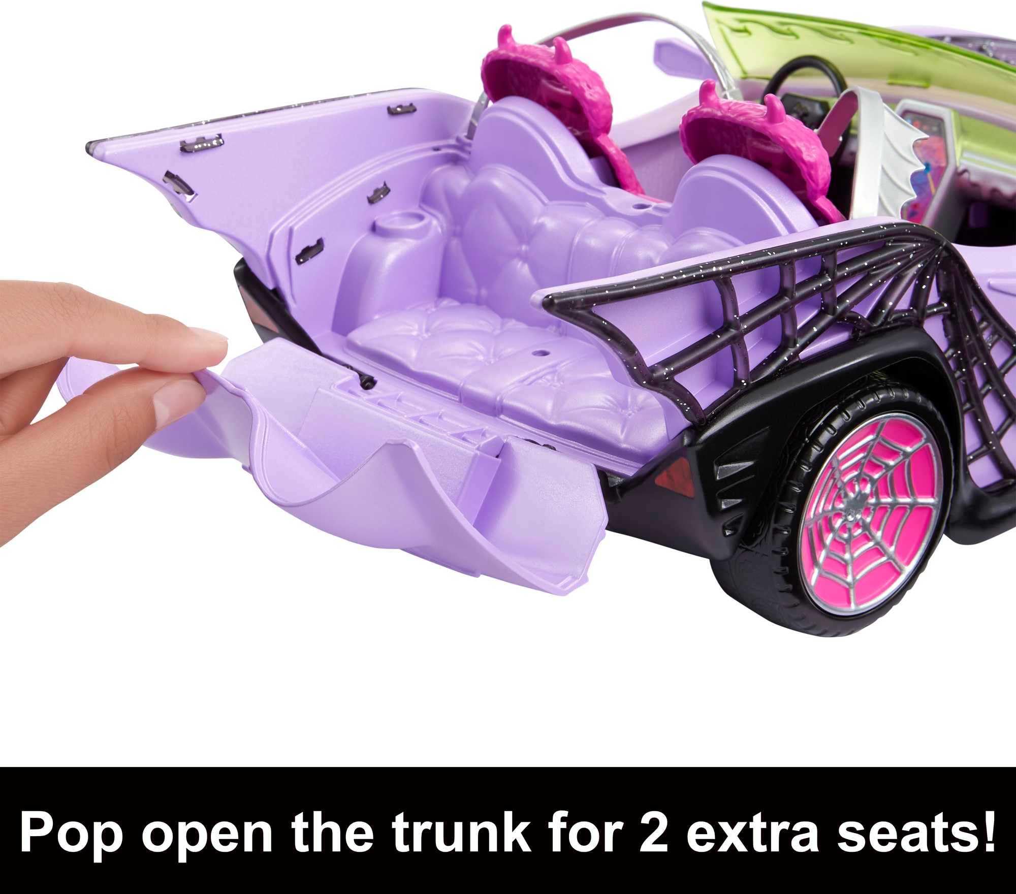 Foto 4 pulgar | Toy Car Monster High Ghoul Mobile con Mascota y Nevera Morado - Venta Internacional