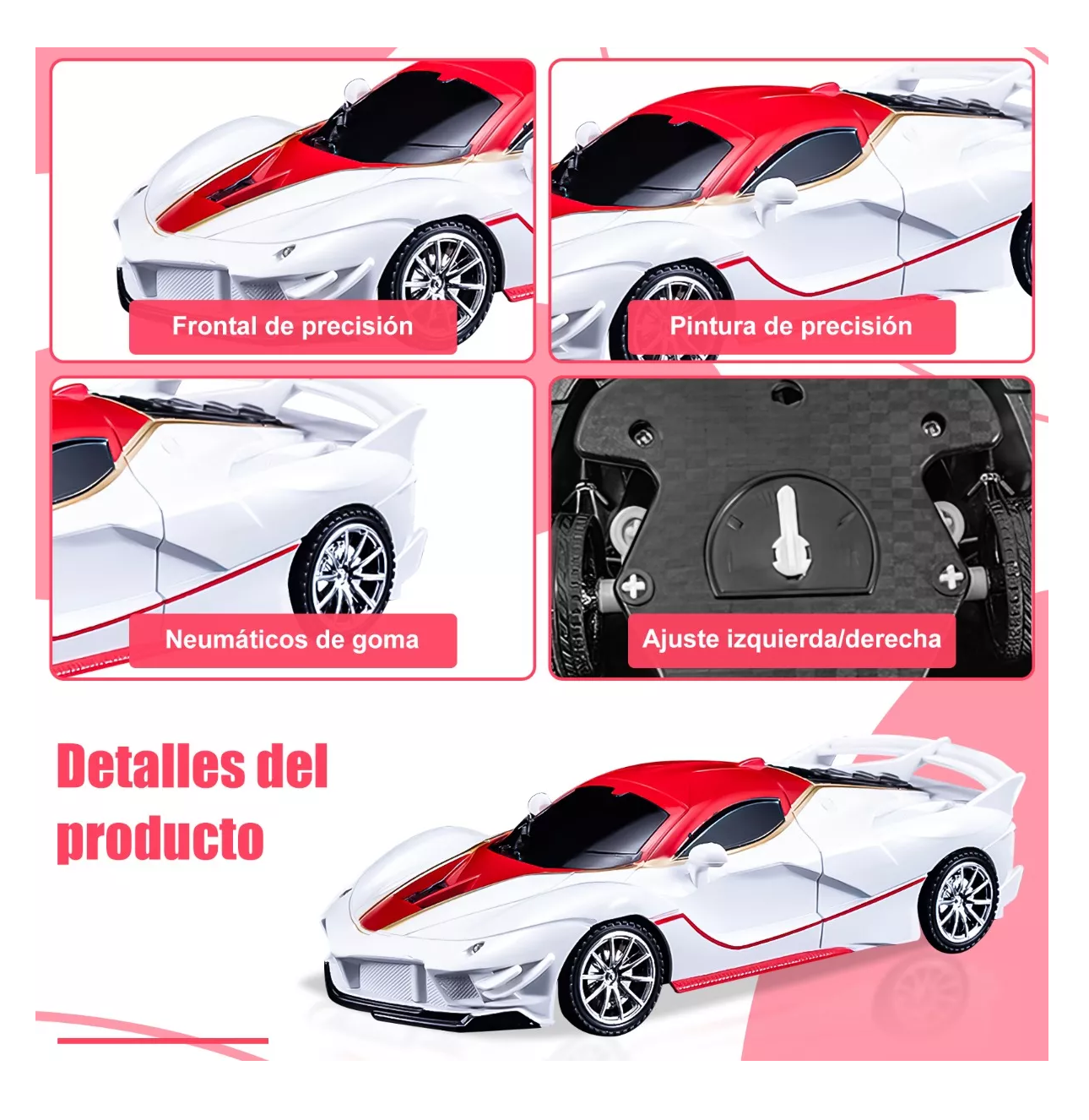 Foto 5 | Carro De Control Remoto Recargable Juguetes Blanco