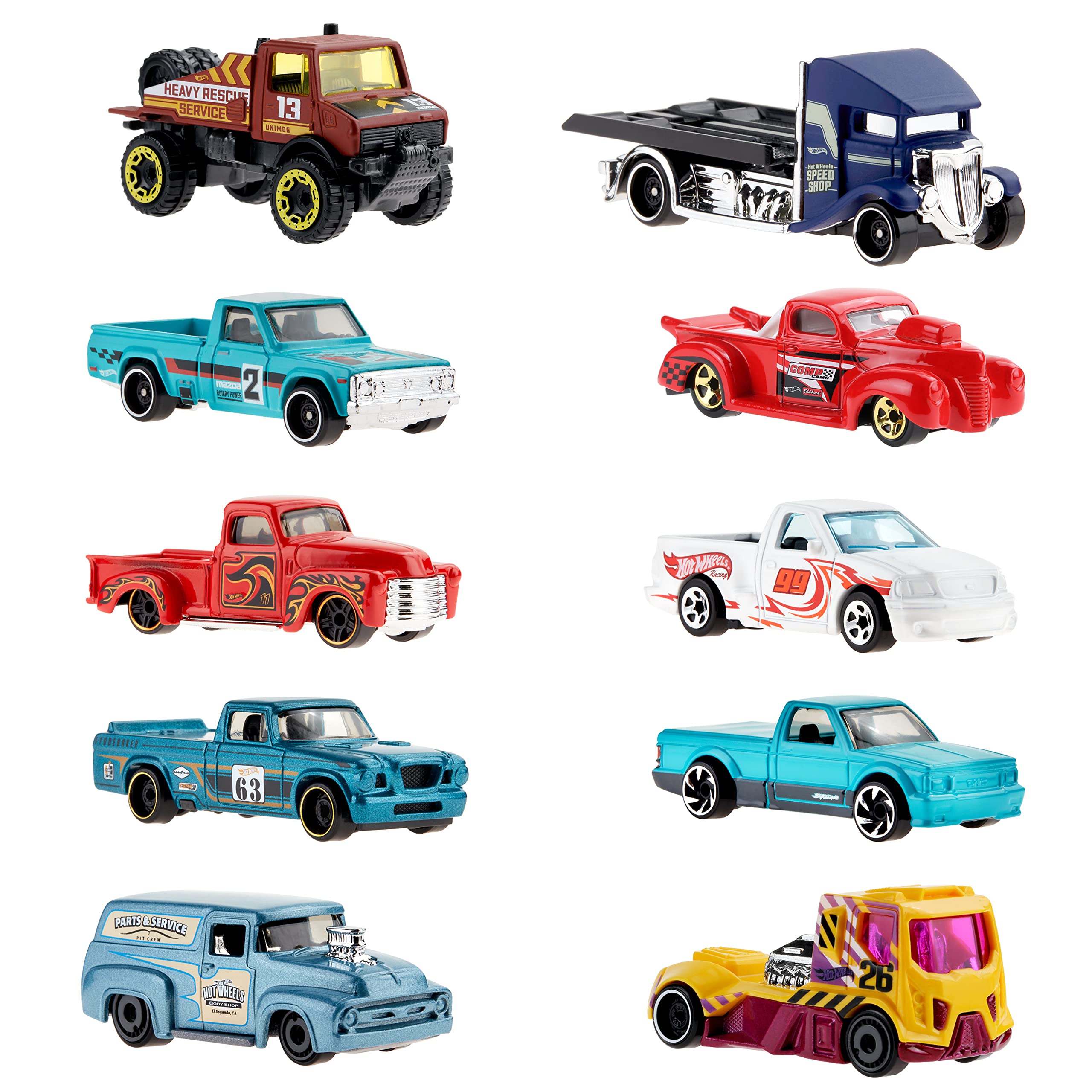 Hot Wheels De Toy Cars, Paquete De 10 Unidades, Escala 1:64 Con Coche De Rally Hw Tl5 - Venta Internacional.