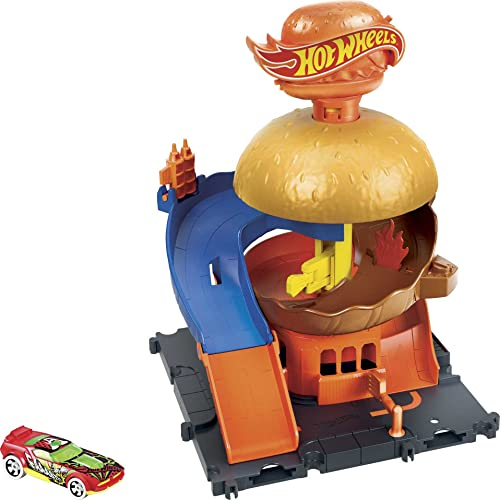 Foto 2 pulgar | Playset Hot Wheels City Burger Drive-thru Con 1 Vehículo - Venta Internacional.