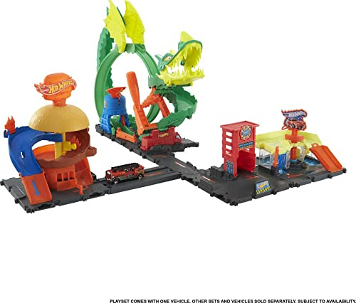 Foto 2 | Playset Hot Wheels City Burger Drive-thru Con 1 Vehículo - Venta Internacional.