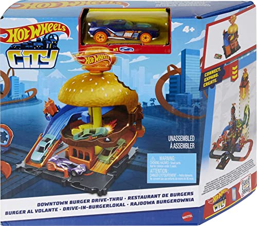 Foto 4 | Playset Hot Wheels City Burger Drive-thru Con 1 Vehículo - Venta Internacional.