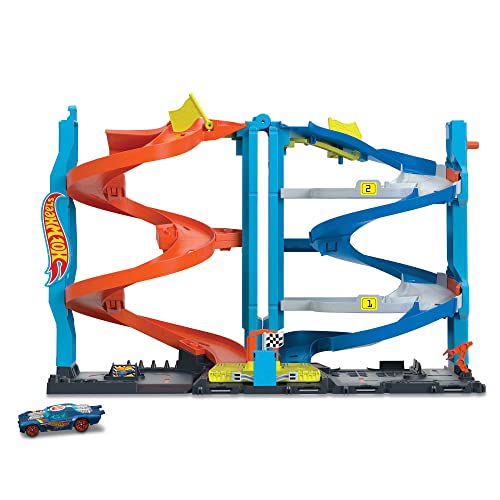 Foto 2 pulgar | Set De Pista De Coches De Juguete Hot Wheels City Transforming Race Tower - Venta Internacional.