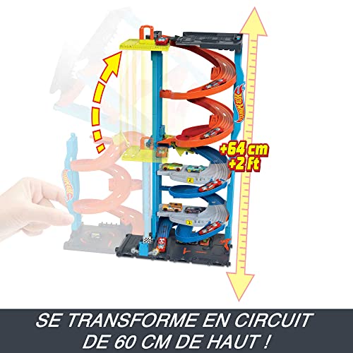 Foto 4 pulgar | Set De Pista De Coches De Juguete Hot Wheels City Transforming Race Tower - Venta Internacional.