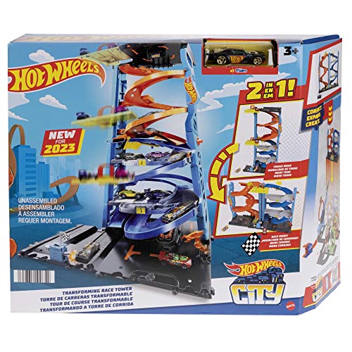 Foto 7 pulgar | Set De Pista De Coches De Juguete Hot Wheels City Transforming Race Tower - Venta Internacional.