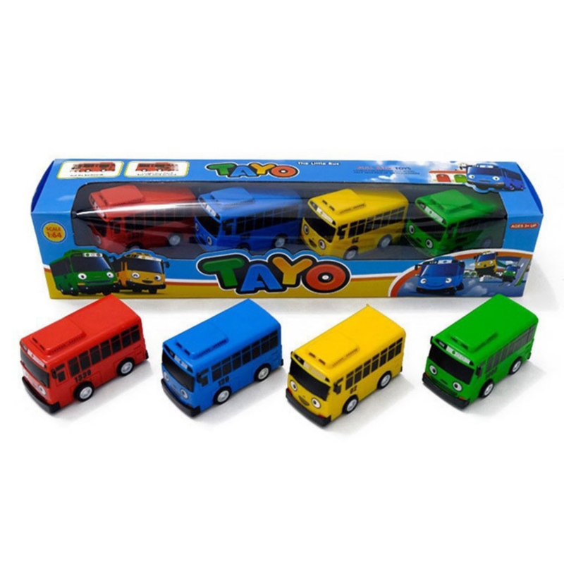 Foto 2 pulgar | Toy Bus Mini Pull Back Car, Anime Coreano Para Niños, Set De 4 - Venta Internacional.