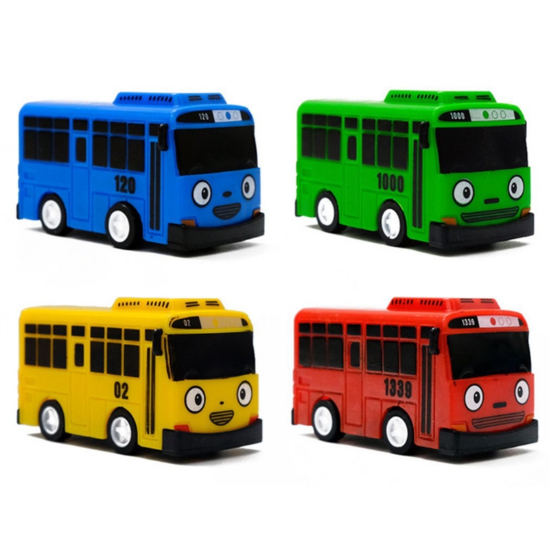 Foto 7 pulgar | Toy Bus Mini Pull Back Car, Anime Coreano Para Niños, Set De 4 - Venta Internacional.