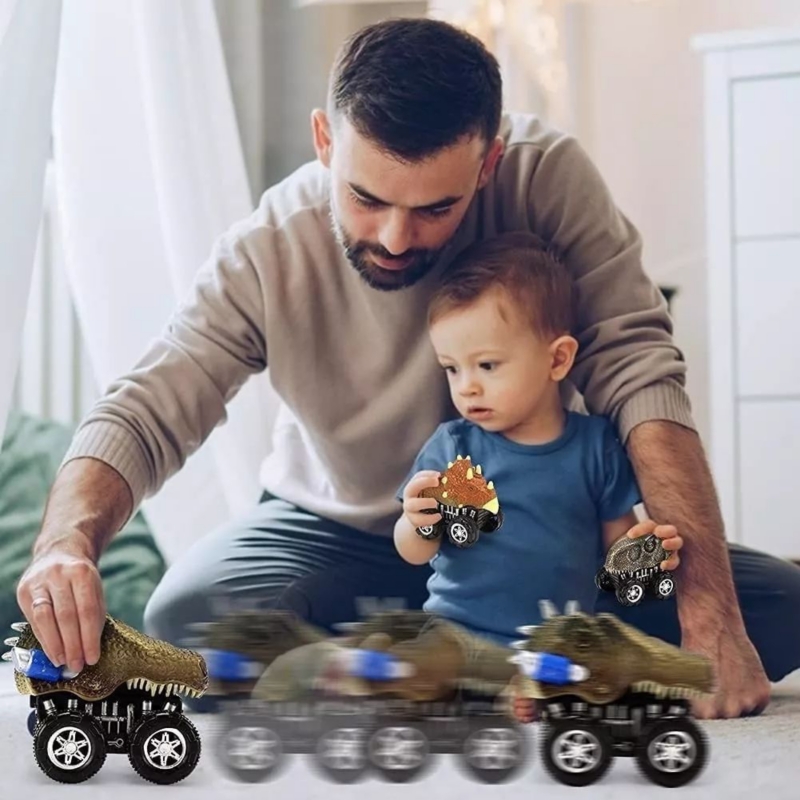 Foto 3 | Set De Juguetes Dinosaur Cars Friction Para Niños De 5 A 7 Años, 6 Piezas - Venta Internacional.