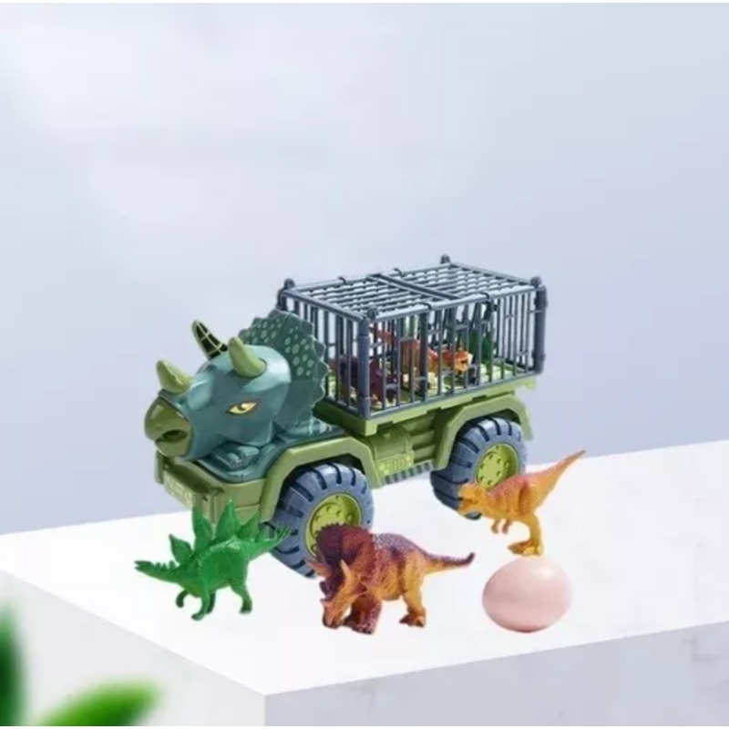 Foto 5 | Transporte En Camión Con Dinosaurios Para Niños Triceratops - Venta Internacional.