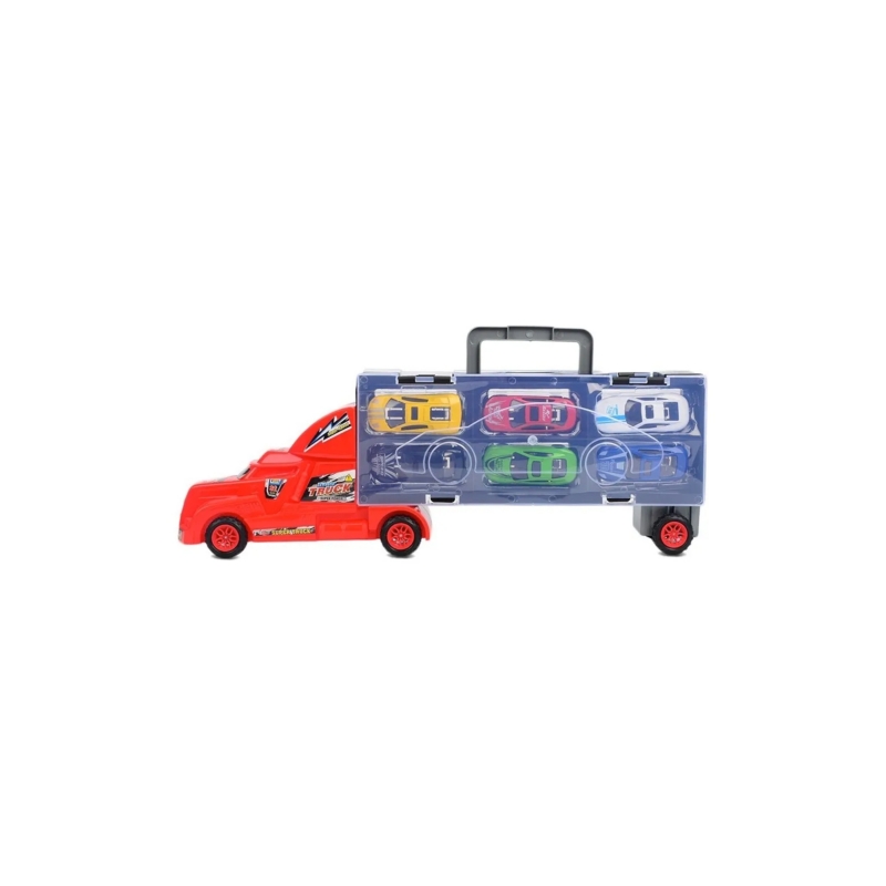 Foto 5 pulgar | Camión Transportador De Fricción Con 6 Coches Para Niños Mayores De 3 Años - Venta Internacional.