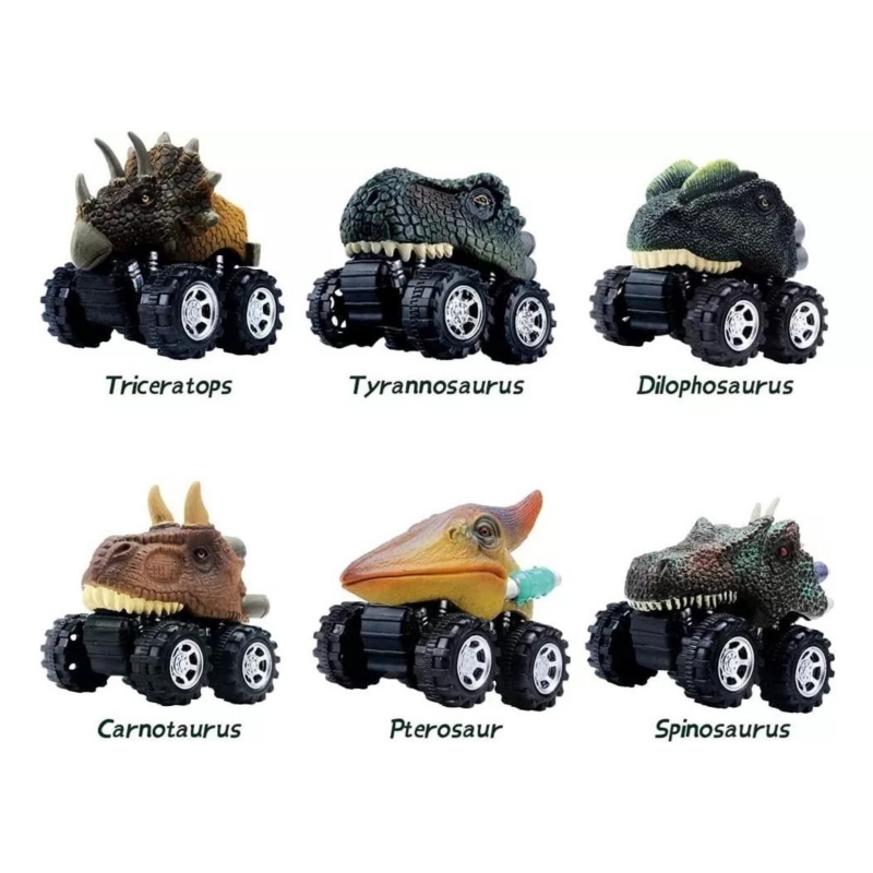 Foto 6 pulgar | Set De 6 Coches Con Forma De Dinosaurio T-rex, Triceratops Y Dilofhosaurus - Venta Internacional.