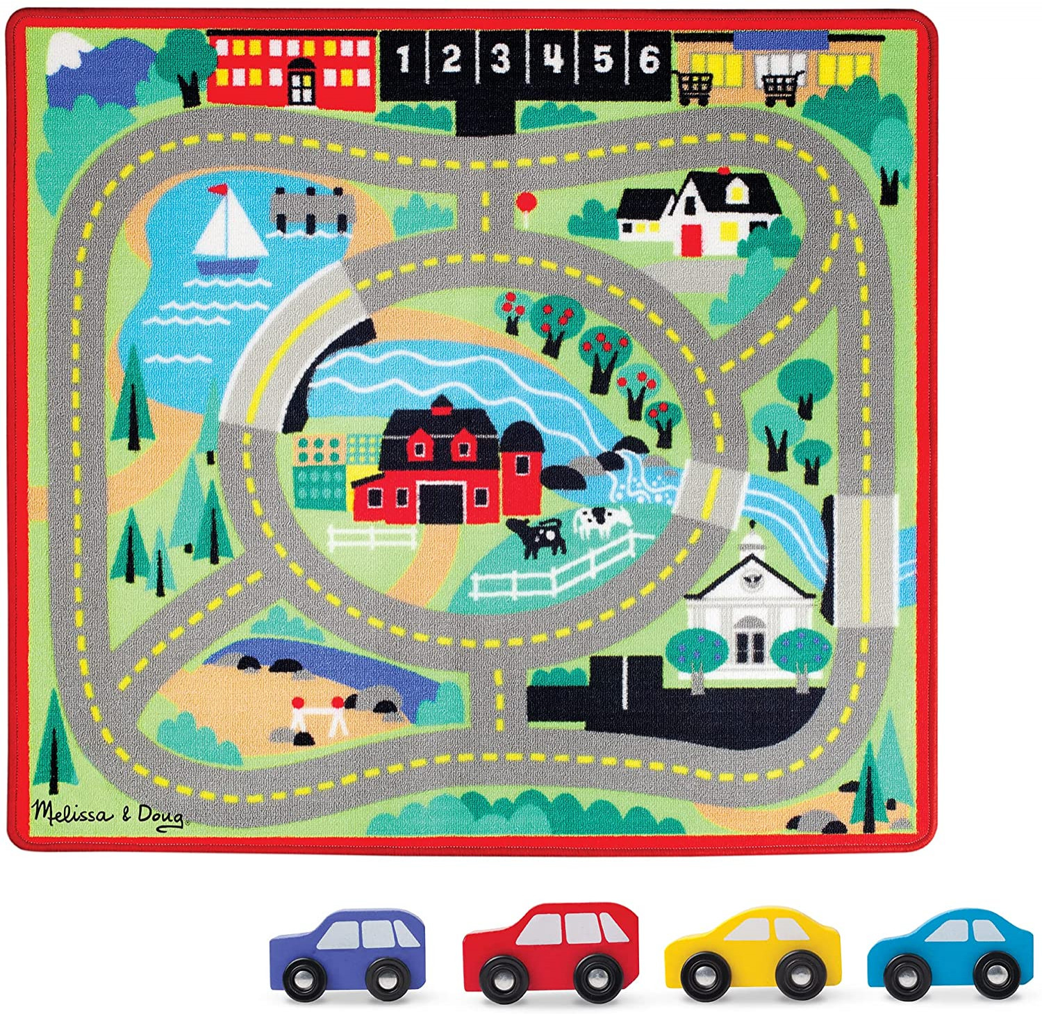 Foto 2 pulgar | Set de Alfombra y Coche Town Road - Venta Internacional