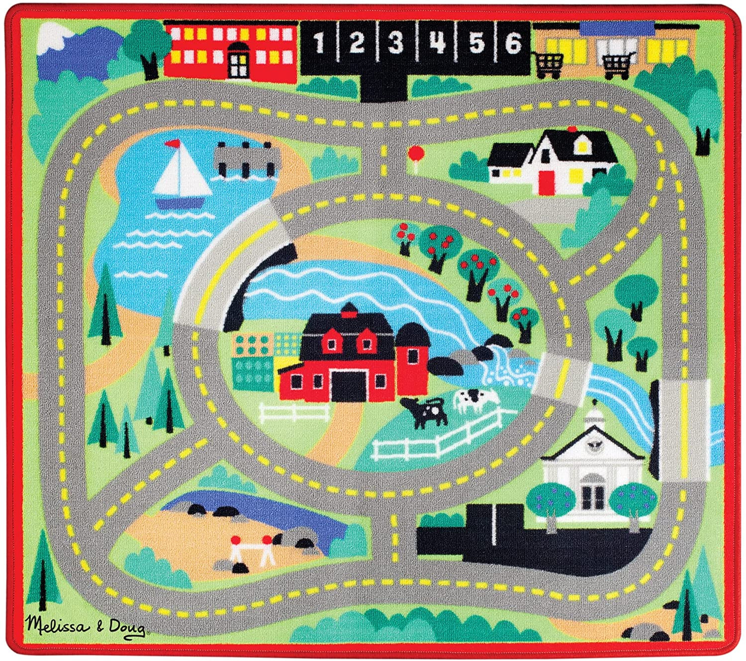 Foto 6 pulgar | Set de Alfombra y Coche Town Road - Venta Internacional