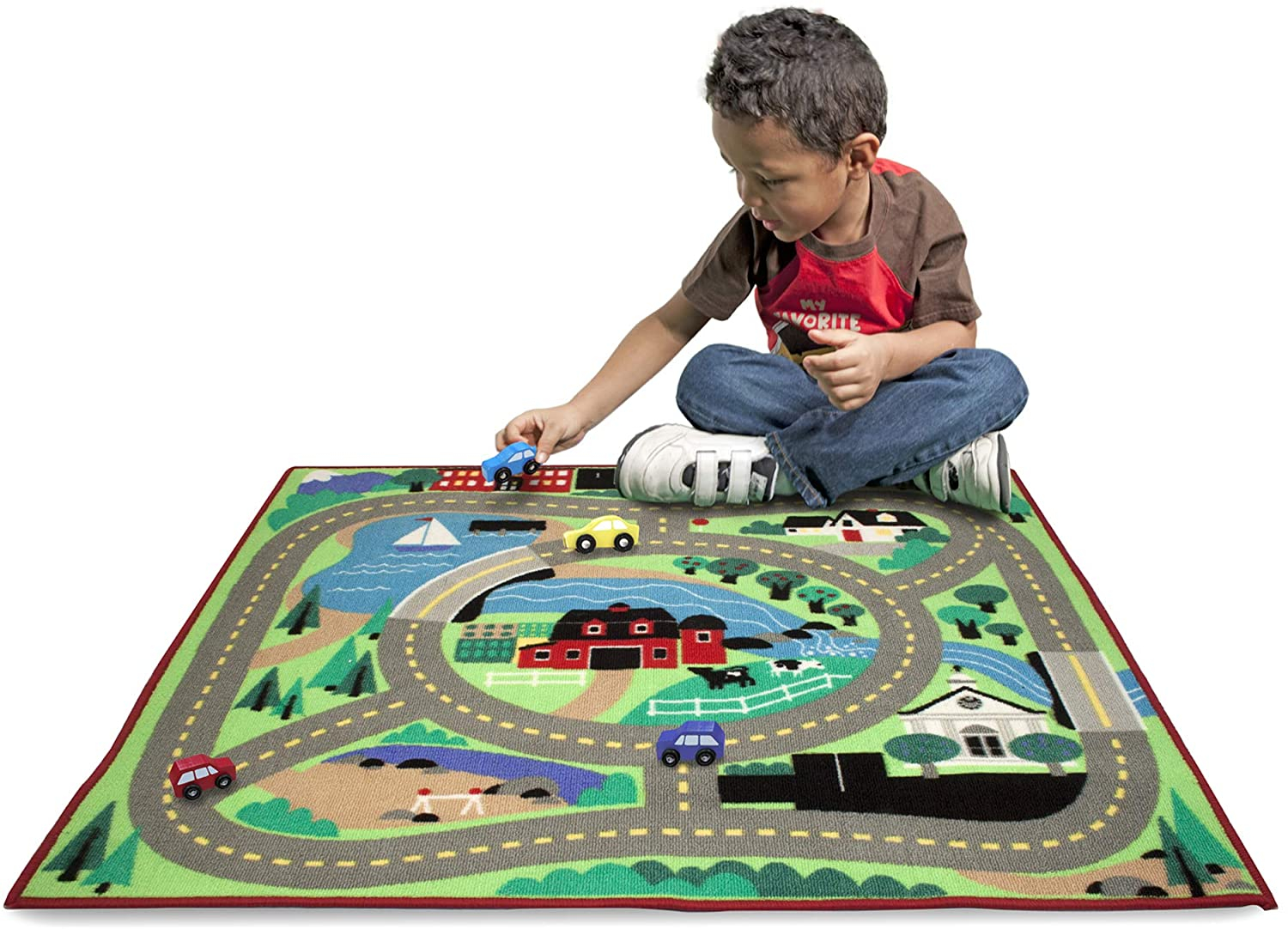 Foto 8 pulgar | Set de Alfombra y Coche Town Road - Venta Internacional