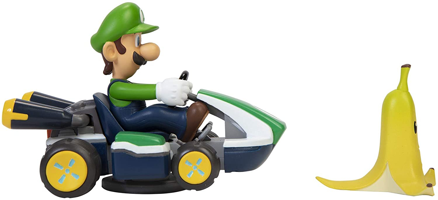 Foto 5 | Vehículo de Juguete Nintendo Super Mario Spin Out 2.5 Mariokart Luigi - Venta Internacional