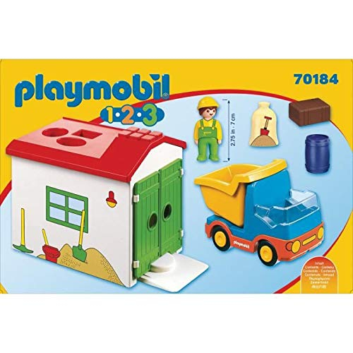 Foto 3 pulgar | Camión De Construcción Playmobil 1.2.3 Con Garaje Para Niños Pequeños - Venta Internacional.