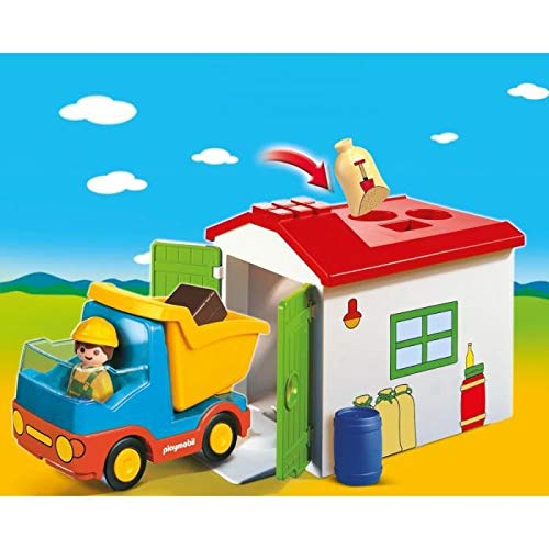 Foto 4 pulgar | Camión De Construcción Playmobil 1.2.3 Con Garaje Para Niños Pequeños - Venta Internacional.
