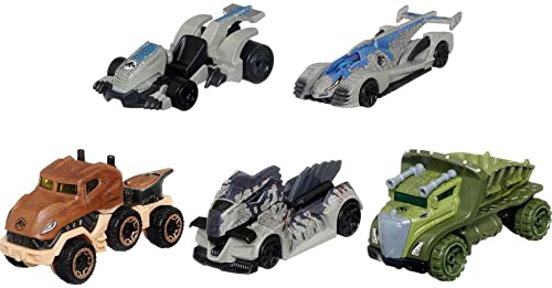 Pack De 5 Coches Con Personajes De Jurassic World Dominion D - Venta Internacional.