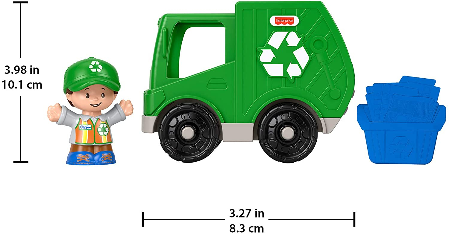 Foto 3 | Camión De Reciclaje Little People De Fisher-price, Vehículo  - Venta Internacional.