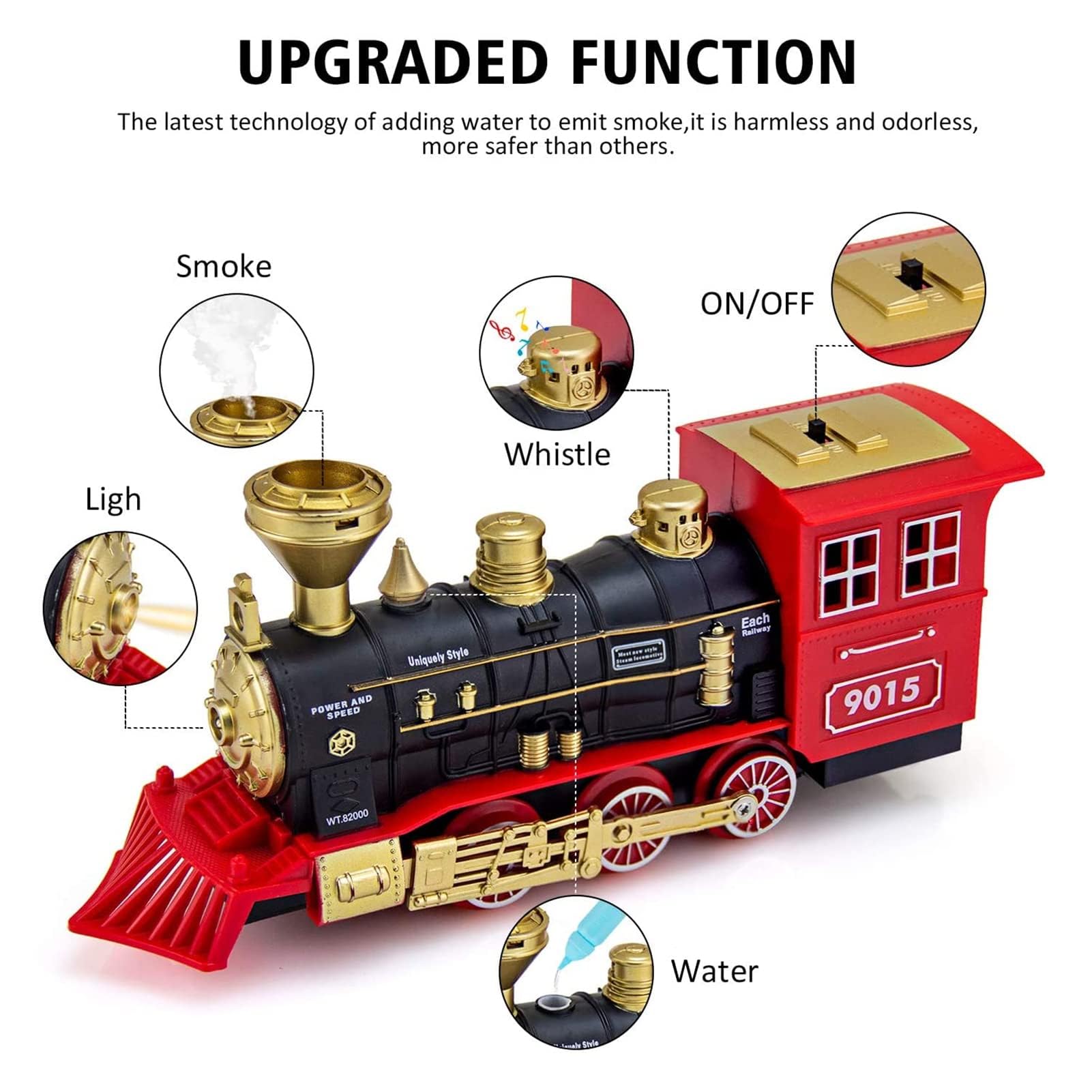 Foto 2 | Locomotora de Vapor Hot Bee Toys con Humo Luces y Sonidos - Venta Internacional