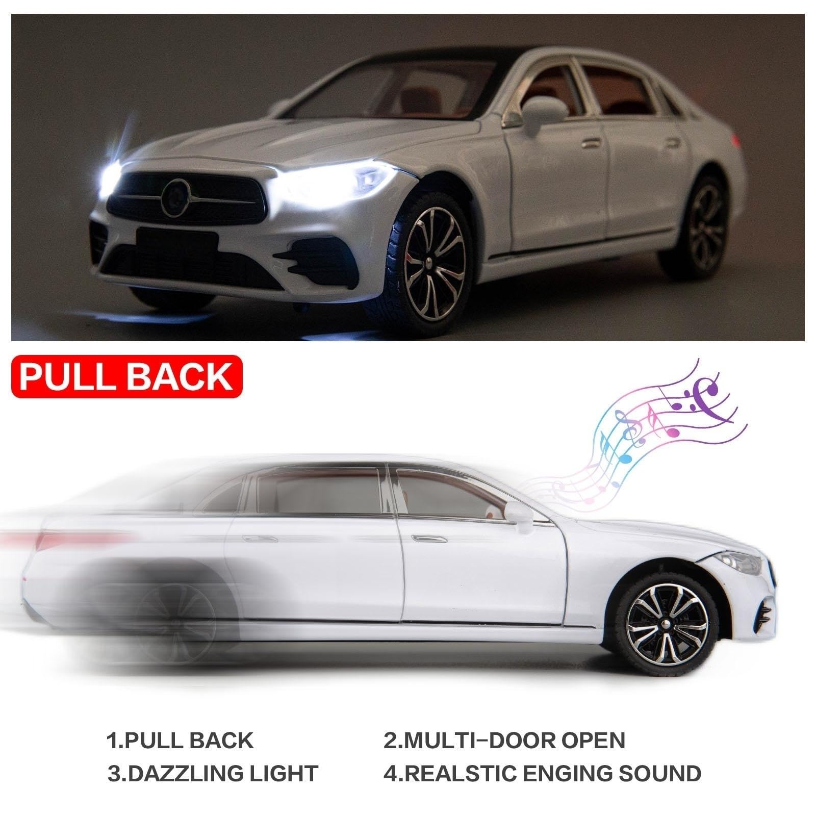 Foto 6 pulgar | Coche de juguete fundido a presión Bdtctk 1/24 Benz E300 con sonido y luz