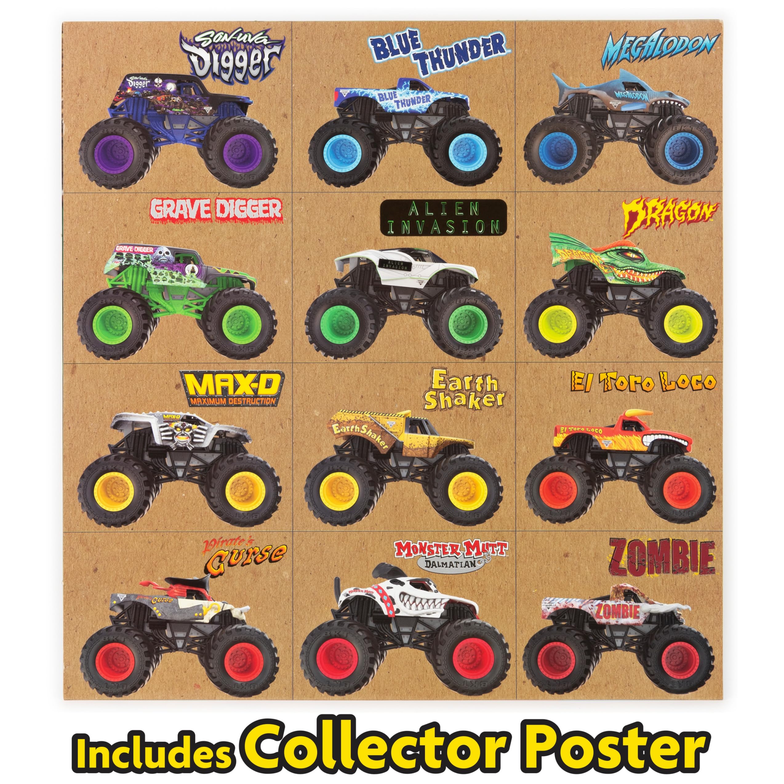 Foto 4 pulgar | Camiones Monster Trucks Fundidos A Presión Toy Monster Jam Paquete De 12 Escala 1:64 - Venta Internacional