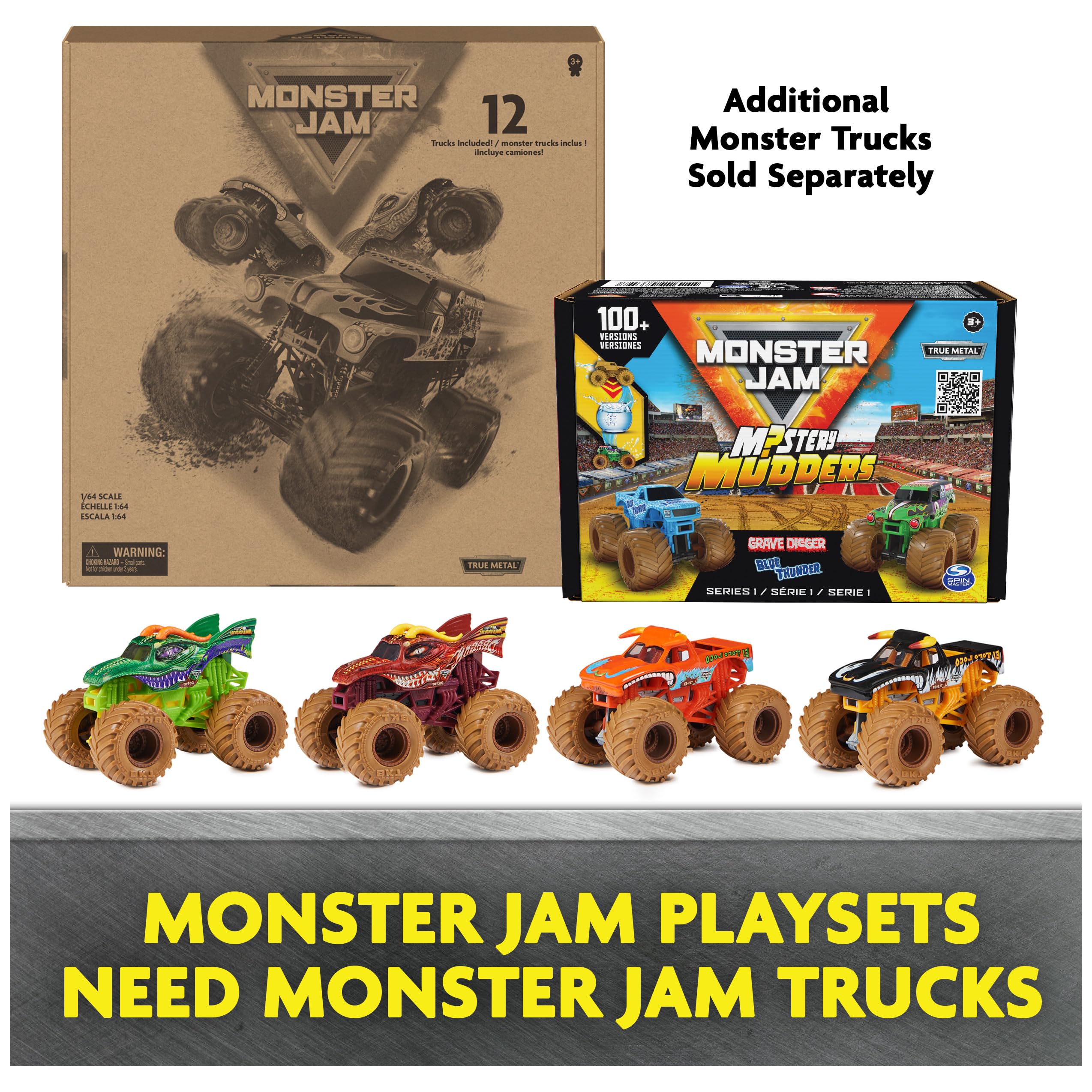 Foto 7 pulgar | Camiones Monster Trucks Fundidos A Presión Toy Monster Jam Paquete De 12 Escala 1:64 - Venta Internacional