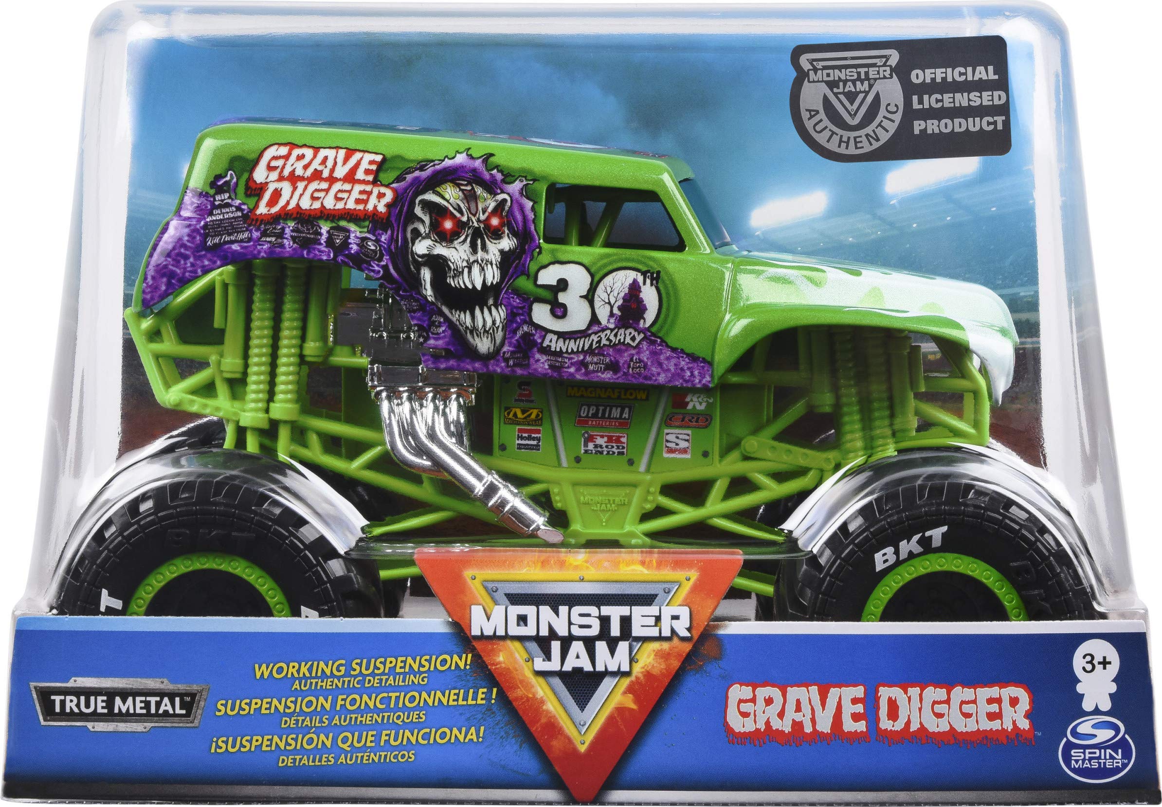 Foto 2 pulgar | Vehículo Fundido a Presión Monster Jam Official Grave Digger 1:24 - Venta Internacional