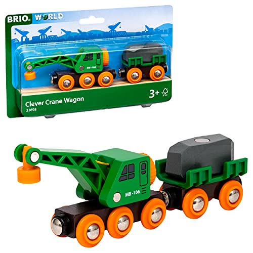 Foto 5 | Juego de Vagones Grúa Inteligente Brio World 33698- Venta Internacional