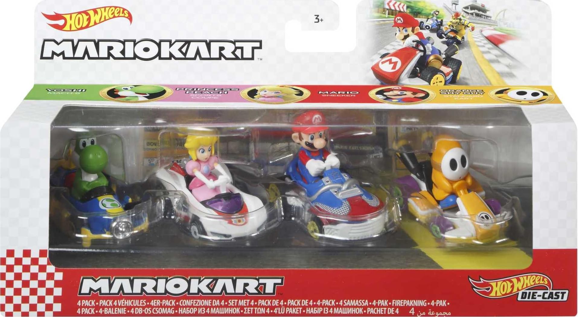 Foto 7 pulgar | Vehículo Mario Kart Hot Wheels Paquete de 4 con 1 Modelo Exclusivo - Venta Internacional