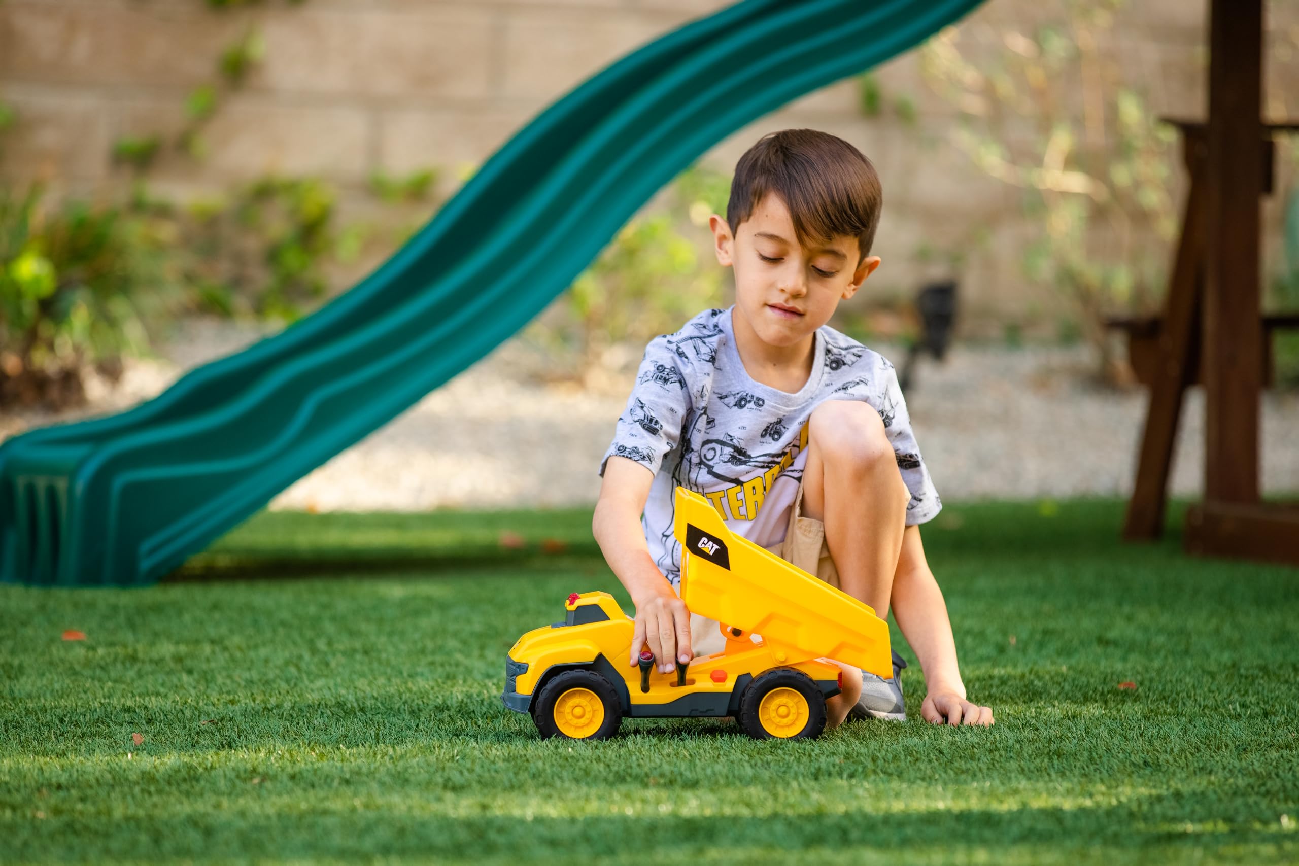 Foto 5 pulgar | Camión Volquete Motorizado CAT Toy de Construcción con Luces y Sonidos - Venta Internacional