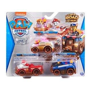 Foto 1 | Vehículos de Juguete Paw Patrol: Off Road Mud True Metal 3 Pack
