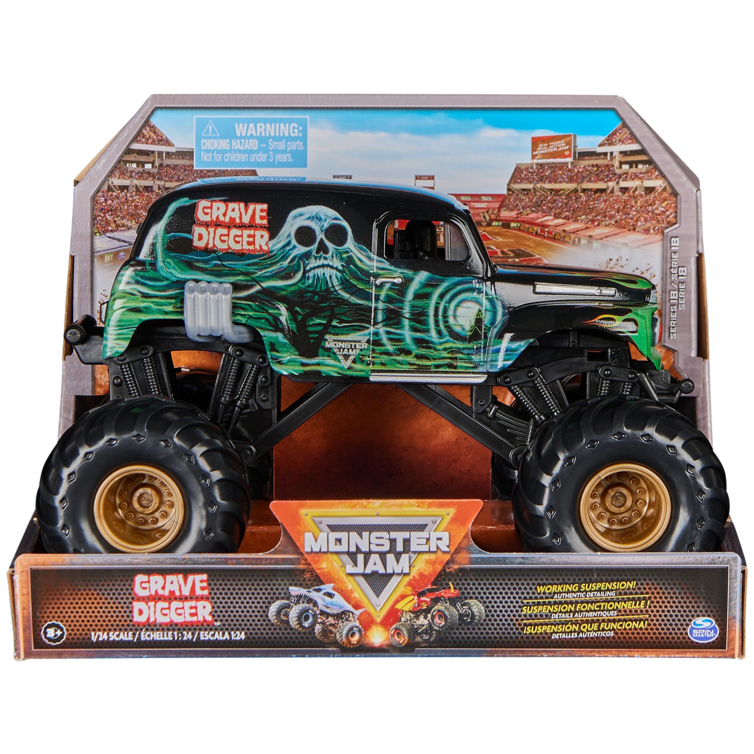 Foto 2 pulgar | Coleccionista Monster Truck Monster Jam Grave Digger 1:24 - Venta Internacional