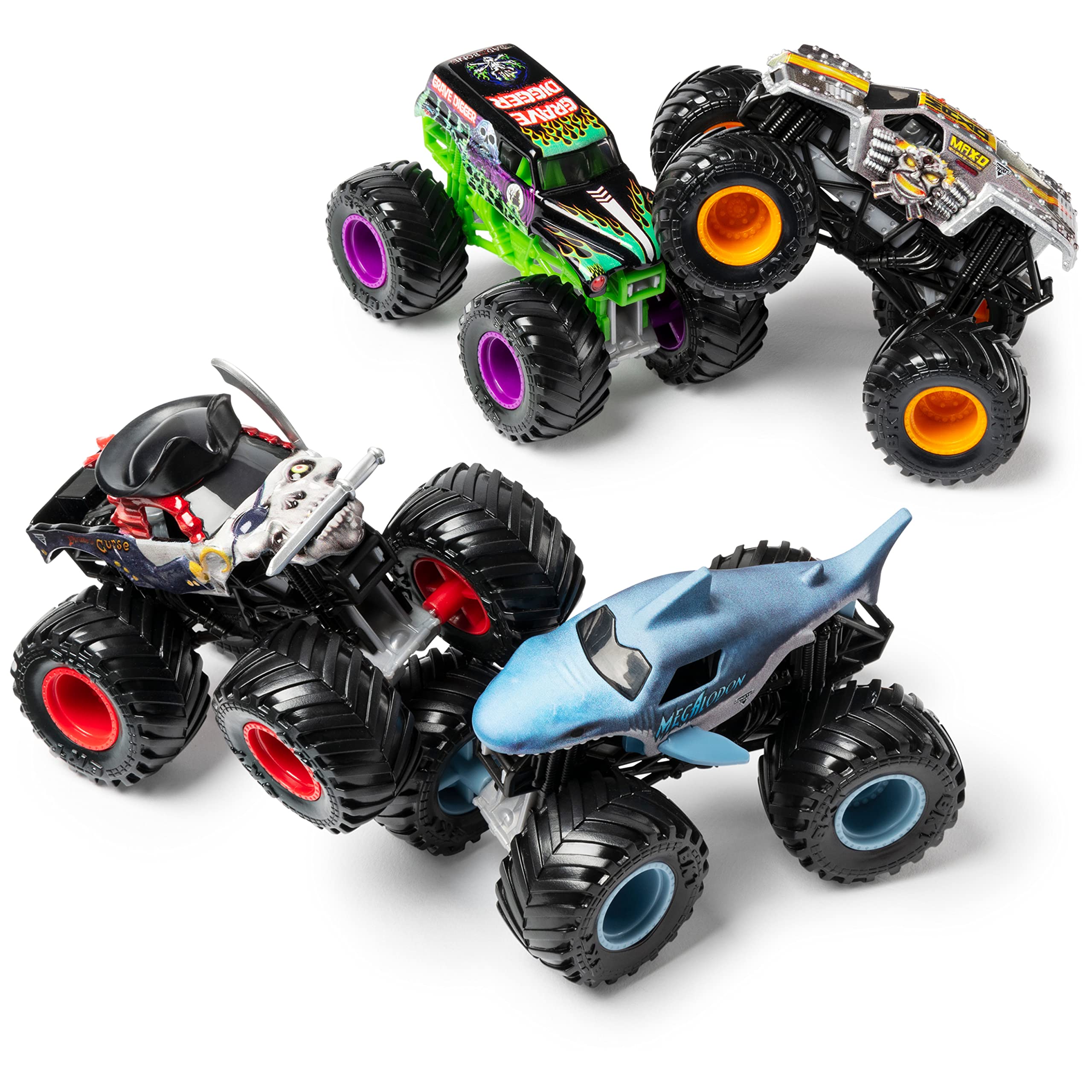 Foto 4 pulgar | Pack de 4 Unidades de Monster Jam Land Vs. Sea Monster Trucks - Venta Internacional